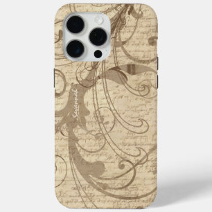 Pesonalized Vintage Writing Swirl iPhone iPhone 15 Pro Max Case