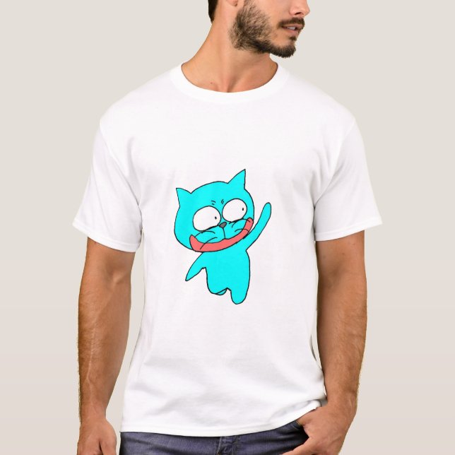 Pesoo Crazy Art Cat T-Shirt (Front)