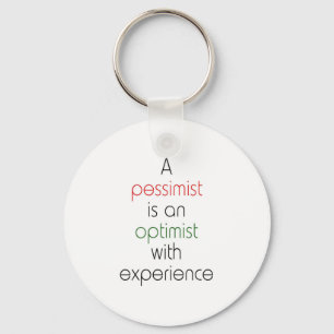 pessimist optimist key ring