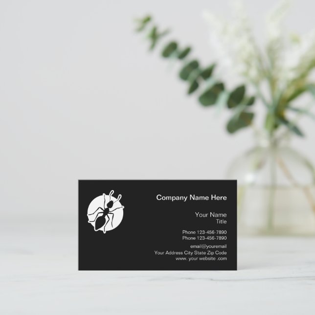 Pest Control Ant Theme Business Cards (Standing Front)