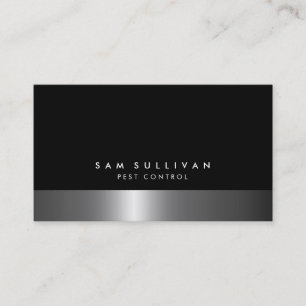 Pest Control Bold Dark Chrome Business Card