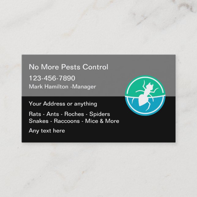 Pest Control Bold Modern Business Cards (Front)