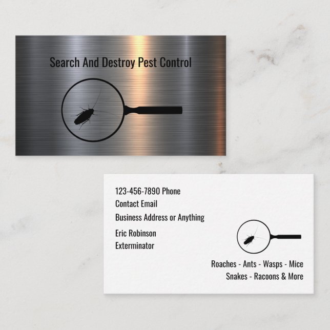 Pest Control Exterminator Theme Cool Business Card (Front/Back)