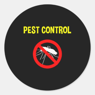 Pest Control Funny Halloween Costume Exterminator  Classic Round Sticker