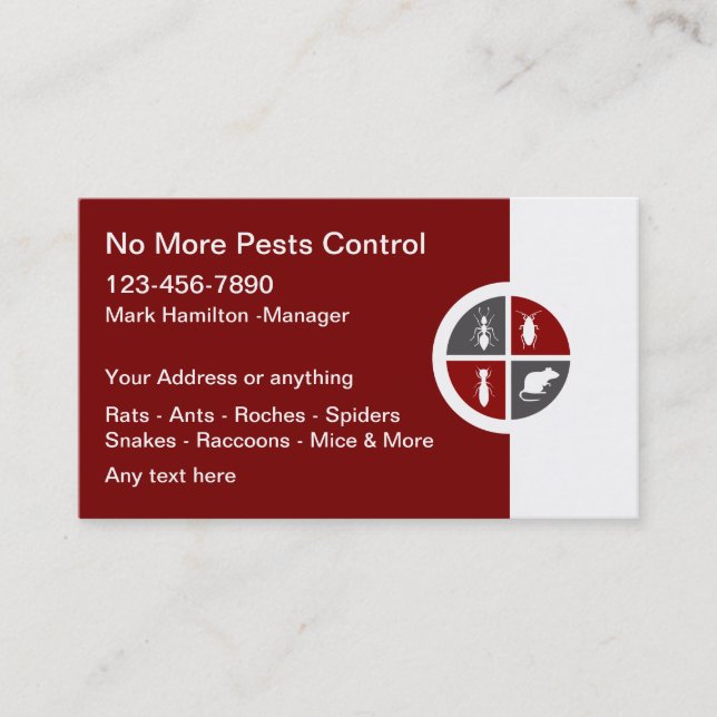 Pest Control Modern Exterminating Business Cards (Front)