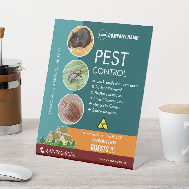 Pest Control Pedestal Sign (In SItu)