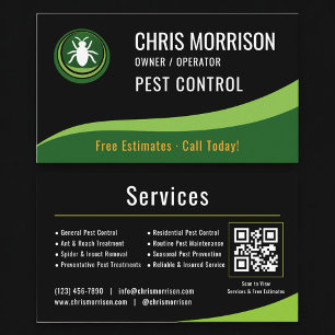 Pest Control Service QR Code Business Card