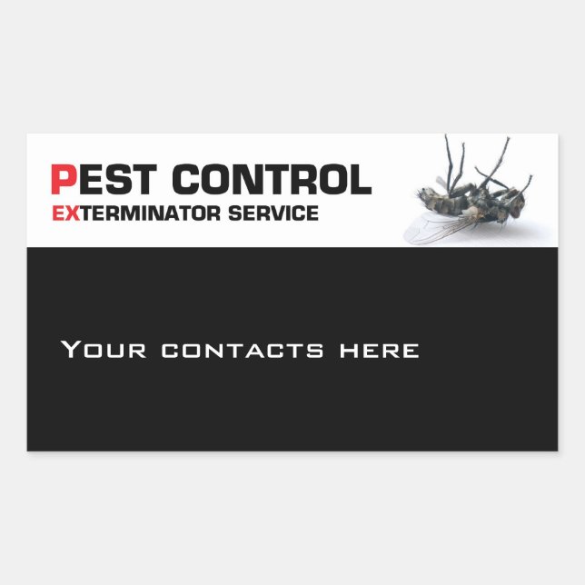 Pest control service rectangular sticker (Front)