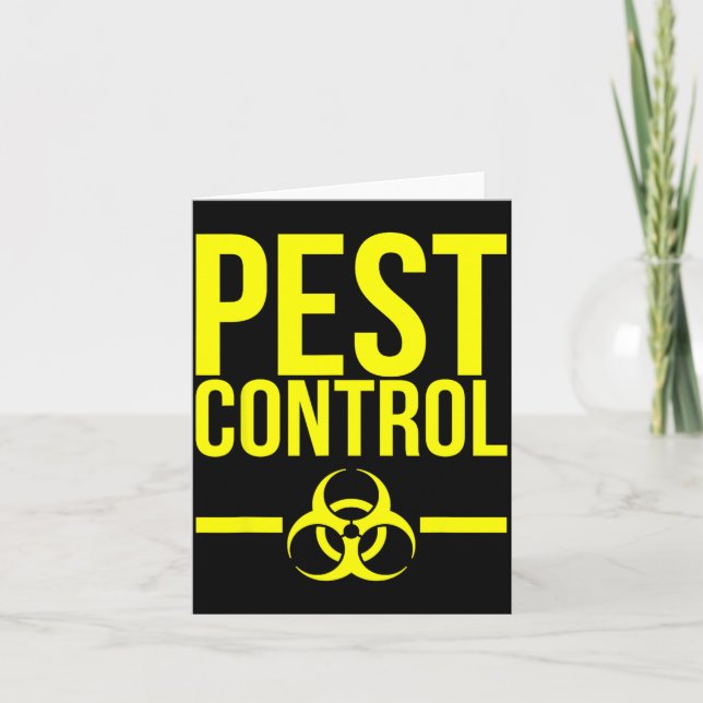Pest Control Yellow Exterminator Funny Halloween Card (Front)
