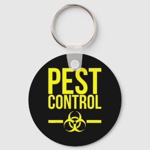 Pest Control Yellow Exterminator Funny Halloween Key Ring