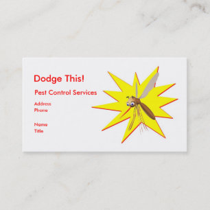 Pest Control - Yellow Spark and Funny Mosquito Business Card