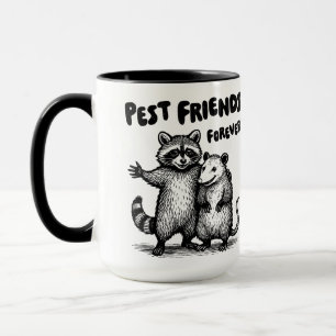 Pest Friends Forever Black Print Mug