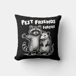 Pest Friends Forever White Print Cushion