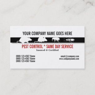 Pest Vermin Control Personalise Business Card