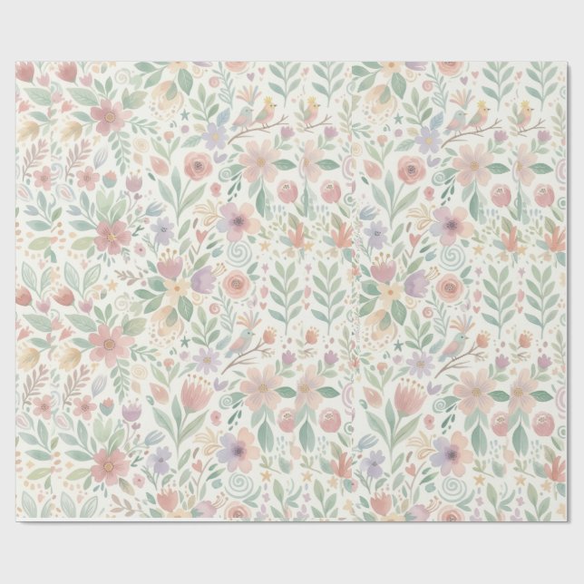 Pestal Floral Wrapping Paper (Flat)