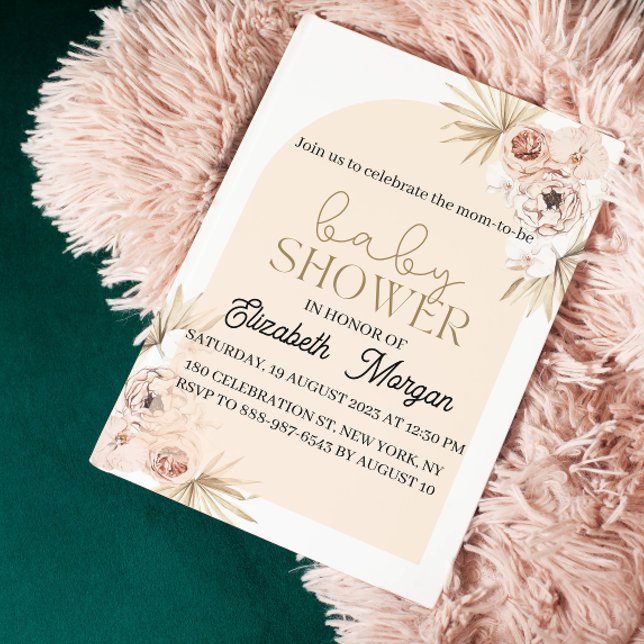Pestal Watercolor with Flowers Garden Baby Shower Invitation (Creator Uploaded)