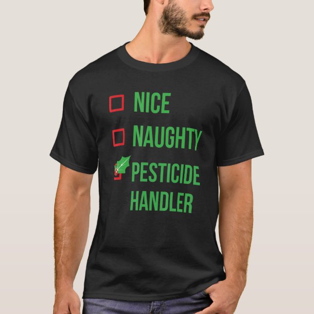 Pesticide Handler Funny Pajama Christmas T-Shirt (Front)