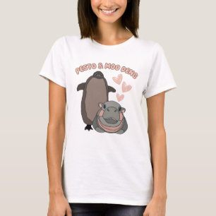 Pesto And Moo Deng Penguin And Hippo Funny T-Shirt