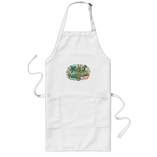  Pesto Paladin T-Shirt – Funny Pasta Lover Graphic Long Apron (Front)