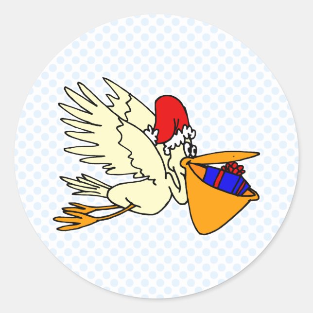 Pesty Pelican Classic Round Sticker (Front)