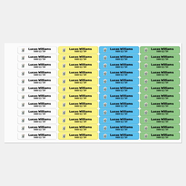 Pet1a personalized name & phone number iron-on (Sheet)