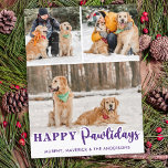 Pet 3 Photo Dog Lover Personalized Happy Pawlidays Holiday Postcard<br><div class="desc">Looking for a unique way to spread holiday cheer this season? Look no further than our Happy Pawlidays pet photo holiday cards! These cards are the perfect way to show off your furry family members and let your loved ones know you're thinking of them during the holidays. Our pet photo...</div>