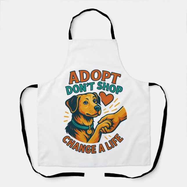 Pet Adopt Love Tee Apron (Front)