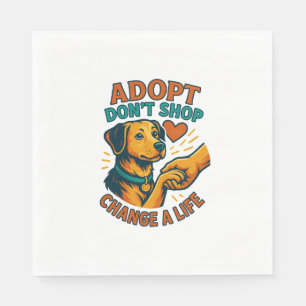 Pet Adopt Love Tee Napkin
