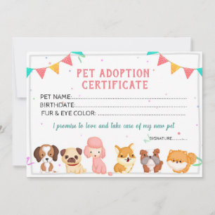 Pet Adoption Certificate template