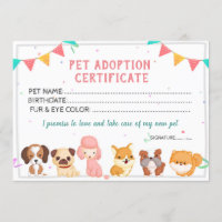 Pet Adoption Certificate template
