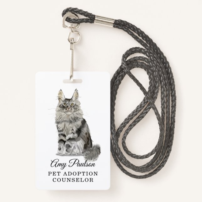 Pet Adoption Counsellor Badge ID Badge (Front with Lanyard)