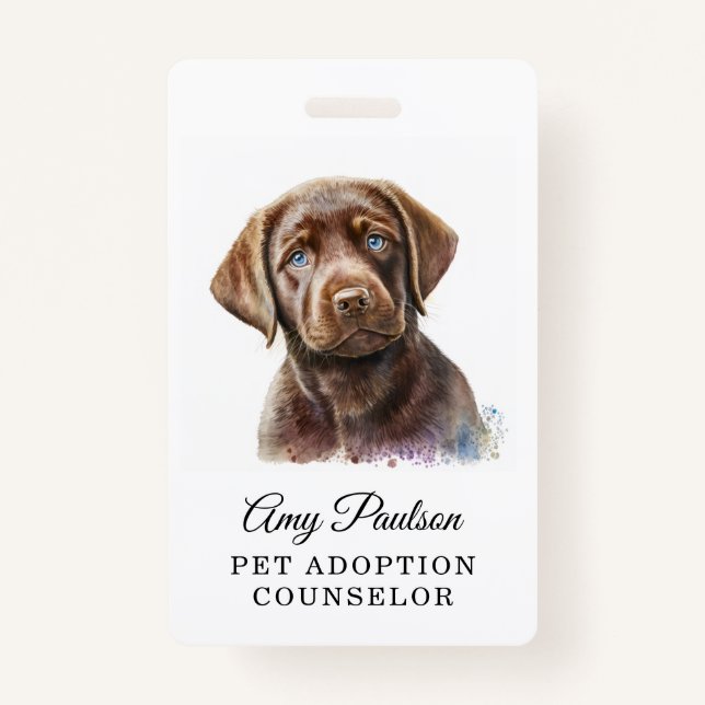 Pet Adoption Counsellor Badge ID Badge (Back)