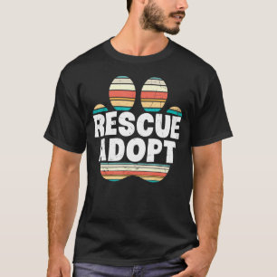 Pet Adoption Rescue Adopt Vintage Foot Combination T-Shirt