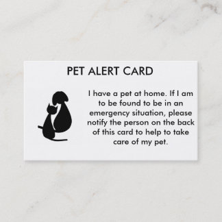 Pet Alert Card