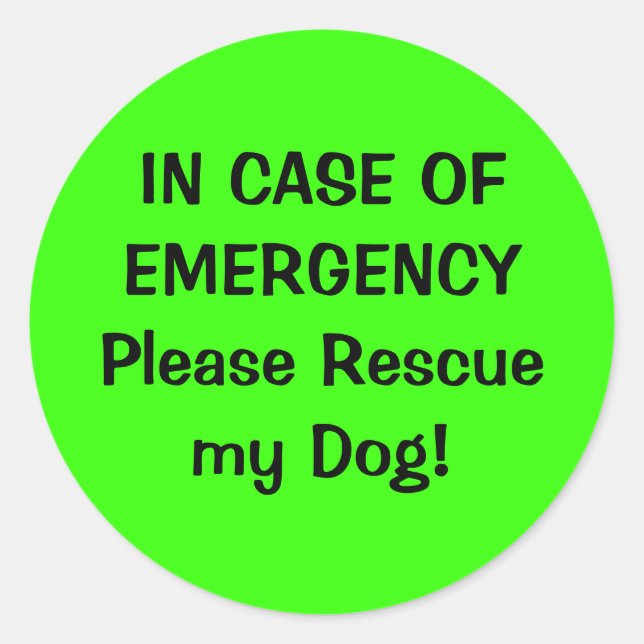 Pet Alert Sticker (Front)