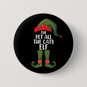 Pet All the Cats Elf Matching Family Christmas 6 Cm Round Badge
