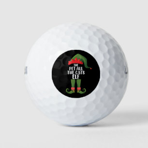 Pet All the Cats Elf Matching Family Christmas Golf Balls
