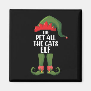 Pet All the Cats Elf Matching Family Christmas  Magnet