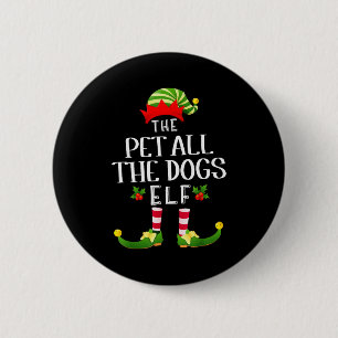 Pet All The Dogs Christmas Elf Matching Pajama X-m 6 Cm Round Badge