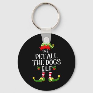 Pet All The Dogs Christmas Elf Matching Pajama X-m Key Ring