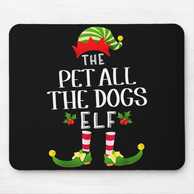 Pet All The Dogs Christmas Elf Matching Pajama X-m Mouse Mat (Front)