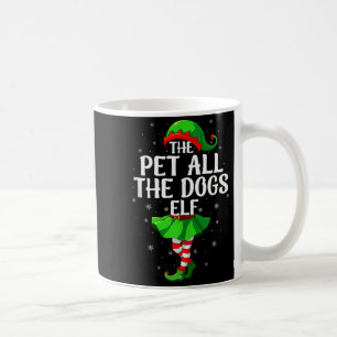 Pet All The Dogs Elf Christmas Girls Women Elf Squ Coffee Mug