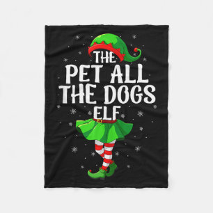 Pet All The Dogs Elf Christmas Girls Women Elf Squ Fleece Blanket