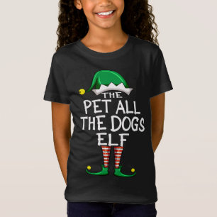 Pet All The Dogs Elf Matching Christmas Pajama Fam T-Shirt