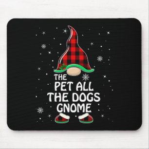 Pet All The Dogs Gnome Buffalo Plaid Family Christ Mouse Mat