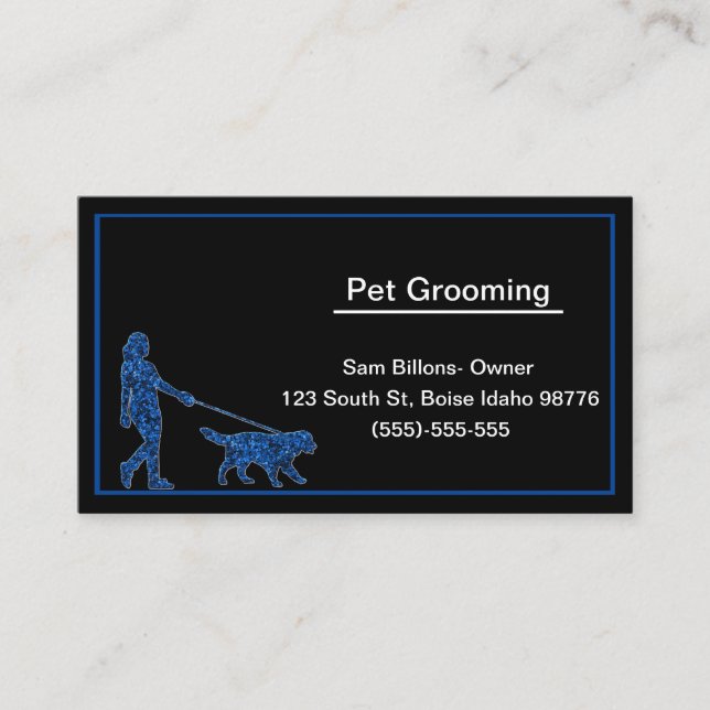 Pet And Dog Grooming Business Card (Front)