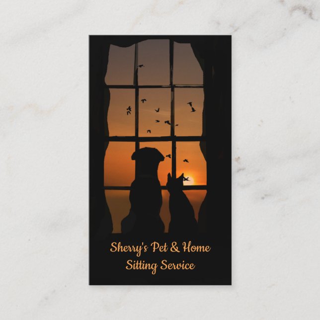 Pet and Home Sitting Service Business Cards (Front)