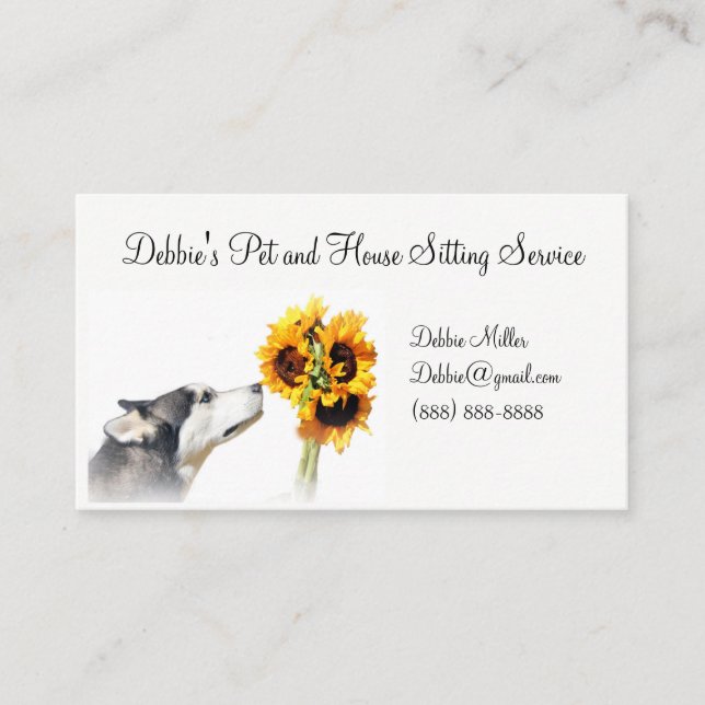 Pet and House Sitting Business Cards (Front)