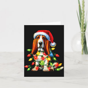 Pet Animal Bet Hound Dog Lover Santa Hat Christmas Card