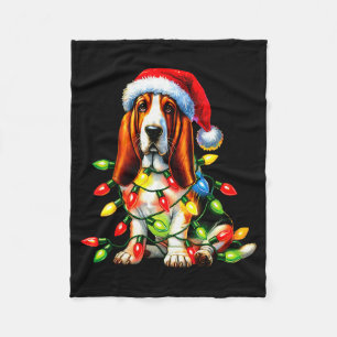 Pet Animal Bet Hound Dog Lover Santa Hat Christmas Fleece Blanket